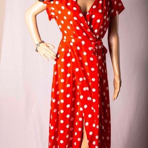 Red & White Polka dot dress